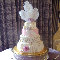 Wedding cake bow and feather