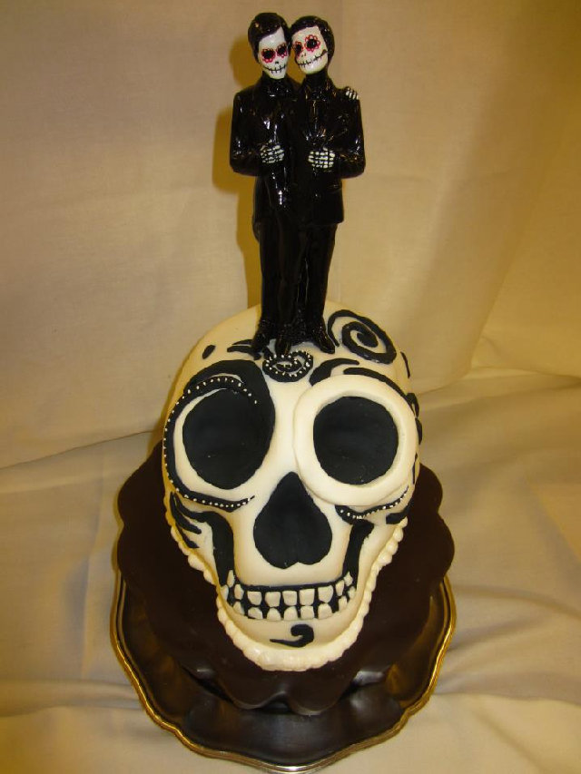 Giant Cupcake  Day of the Dead Wedding Cake